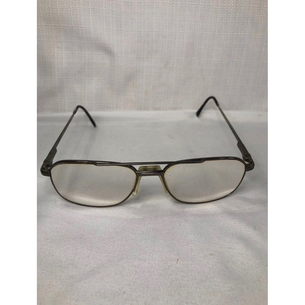 Vintage Aviator Eyeglasses Gunmetal Gray Metal Frame Double Bridge Mens Retro